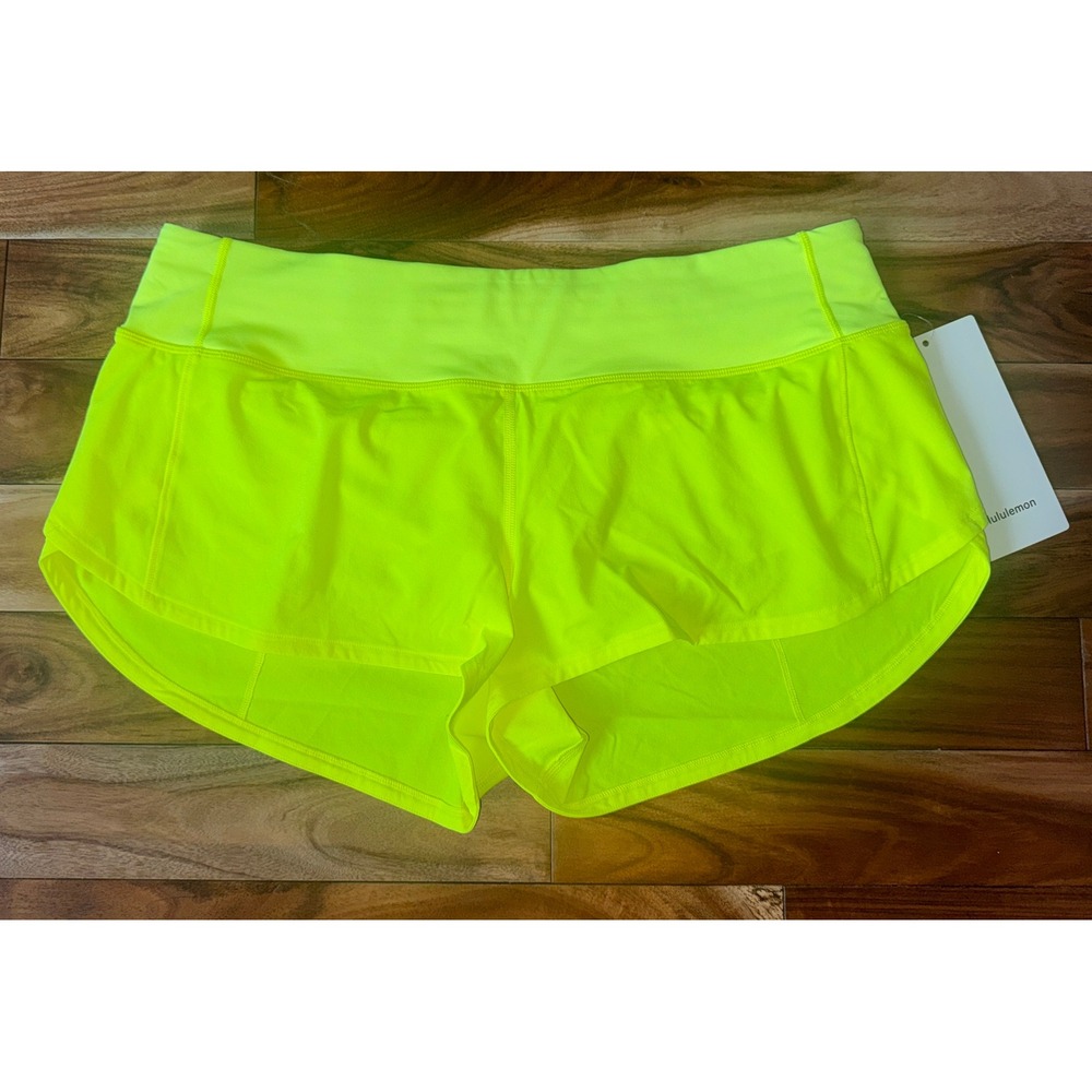 Lululemon Speed Up LR Short 2.5" Lined Size 8 NWT Neon Yellow HIYE